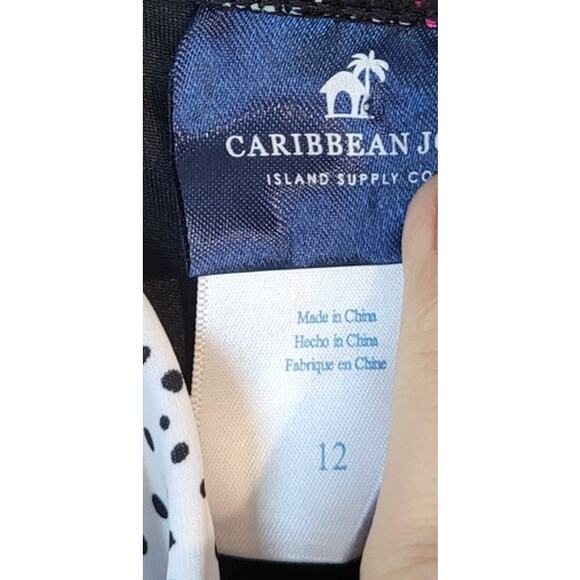 Caribbean Joes NWT Tropical Fruit Print One-Piece Swimsuit Blouse-On Size 12 - Picture 4 of 8